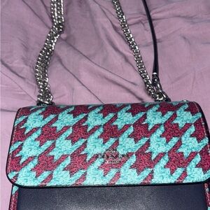 Coach mini Klare Crossbody Bag - Teal and Burgundy